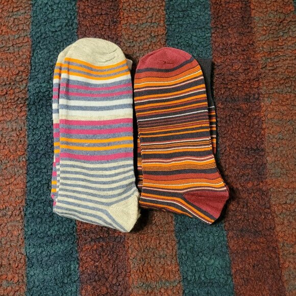 2 PAIR MENS STRIPED DRESS SOCKS - Picture 3 of 3
